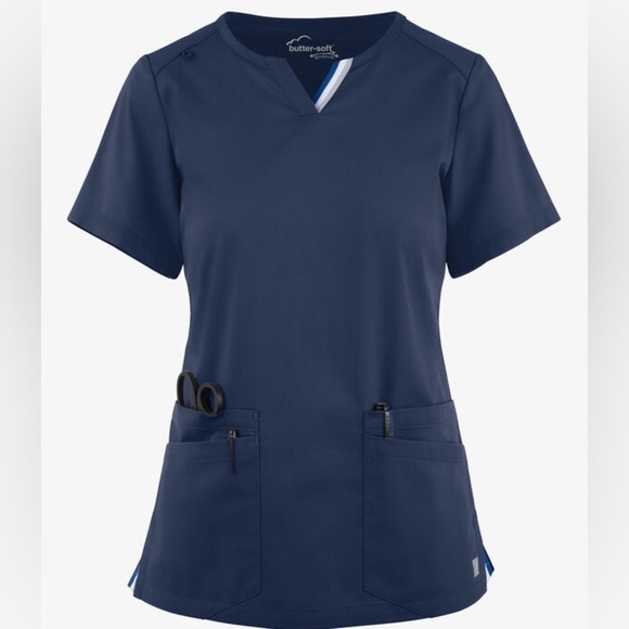 Lot of 3 BUTTERSOFT stretch scrub top Med - Picture 2 of 6